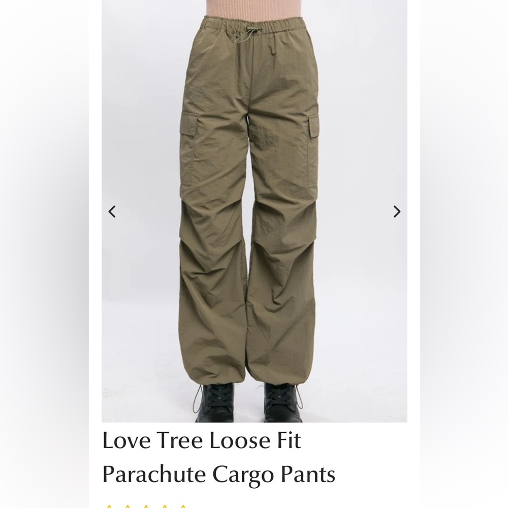 NWT Love Tree Olive cargo pants, size L